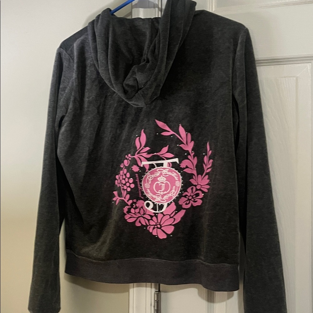 Juicy Couture Gray Hoodie with Pink Label